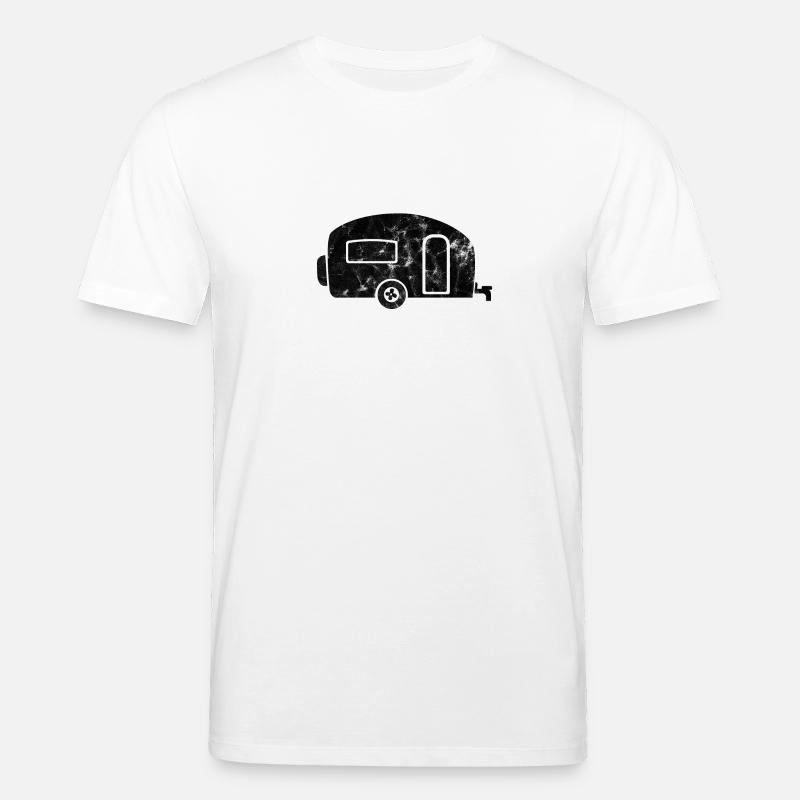 Wohnwagen schwarz distressed Camping Geschenk - Stanley/Stella Unisex Bio-T-Shirt CREATOR - Weiß
