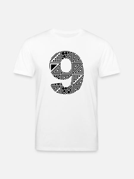9 number nine - Stanley/Stella CREATOR Unisex Organic T-Shirt - white