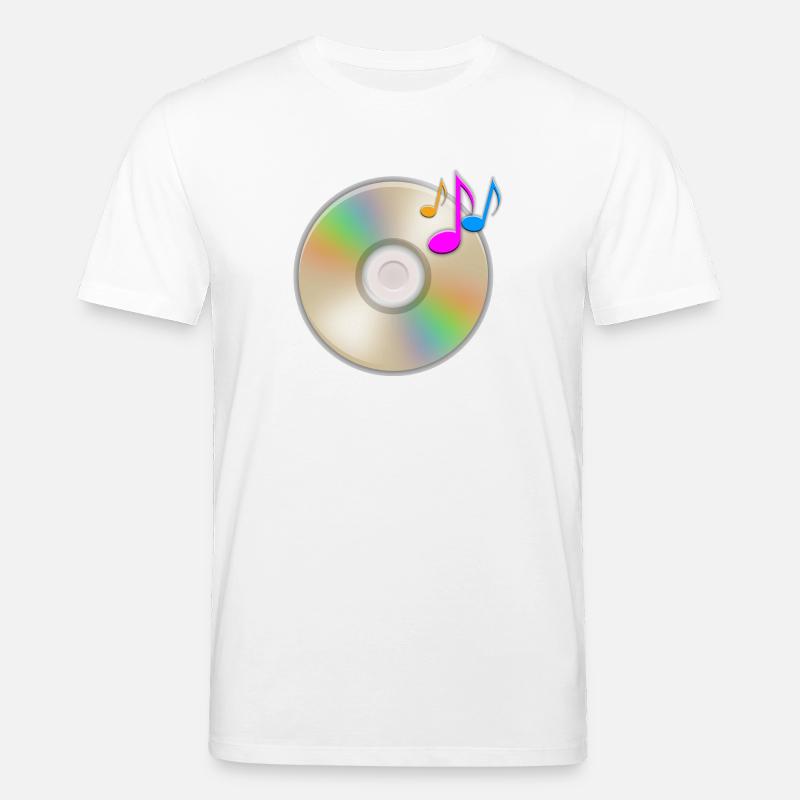 Music CD floating notes - Stanley/Stella CREATOR Unisex Organic T-Shirt - white