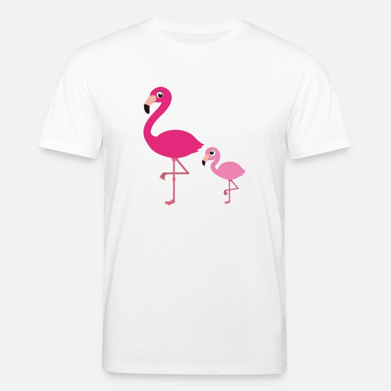 Flamingo Mutter mit Kind - Stanley/Stella Unisex Bio-T-Shirt CREATOR  - Weiß