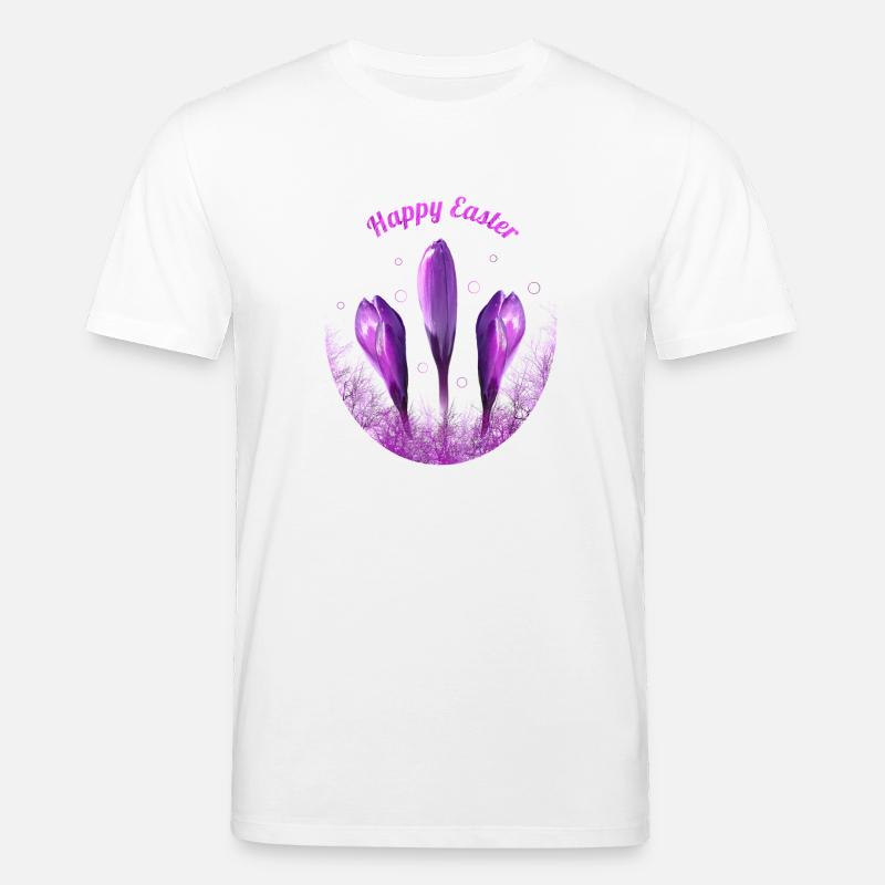 Crocus Joyeuses Pâques - T-shirt bio CREATOR Stanley/Stella Unisexe - blanc