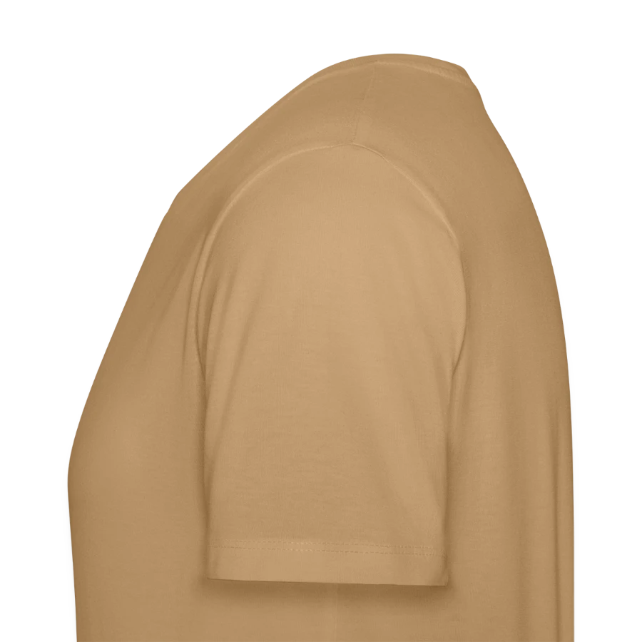 Pisa badge on a stanley/stella creator unisex organic t-shirt, caramel , left