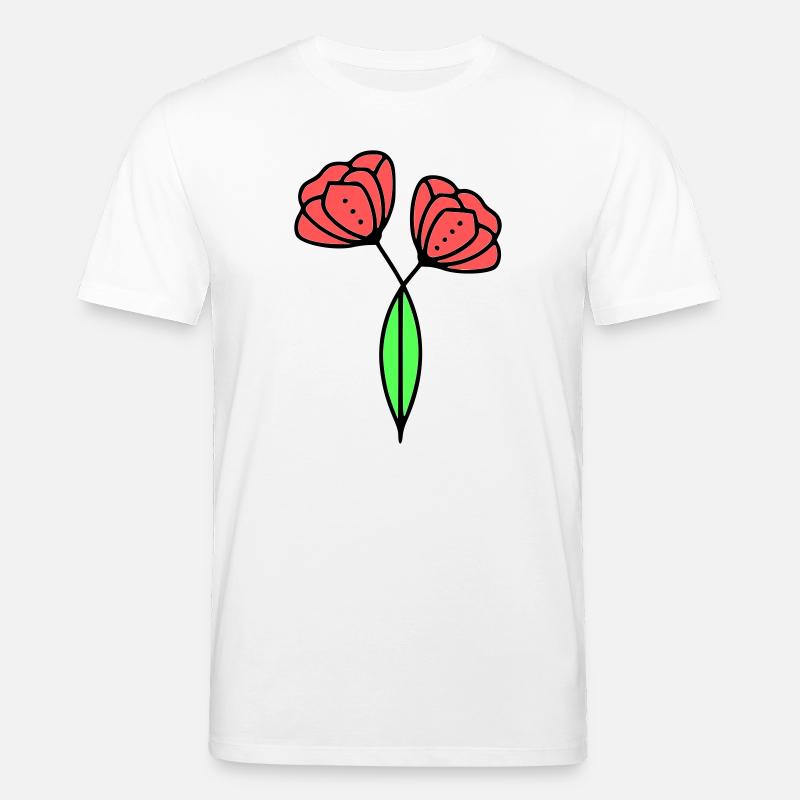 mohnblume-mohnblumen-minimalistisch-line-art-6 - Stanley/Stella Unisex Bio-T-Shirt CREATOR  - Weiß