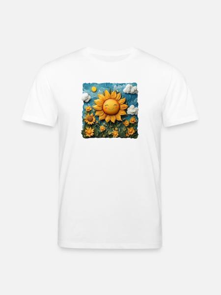 Sunflower Art - Stanley/Stella CREATOR Unisex Organic T-Shirt - white