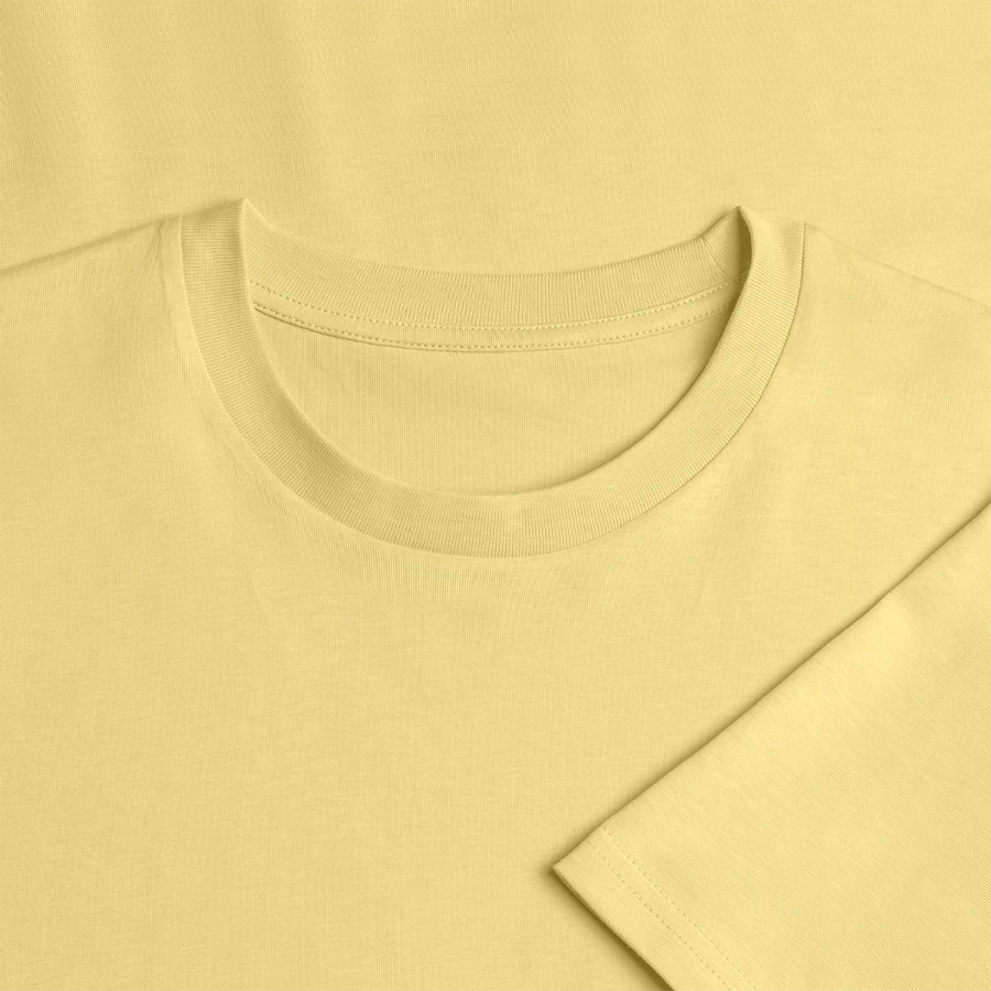 Zurich badge on a stanley/stella creator unisex organic t-shirt, viva yellow , neck label