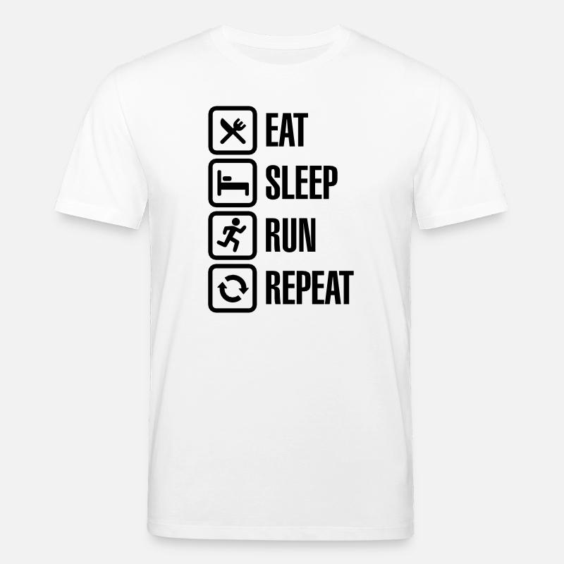 Eat sleep run repeat - Stanley/Stella Unisex Bio-T-Shirt CREATOR  - Weiß