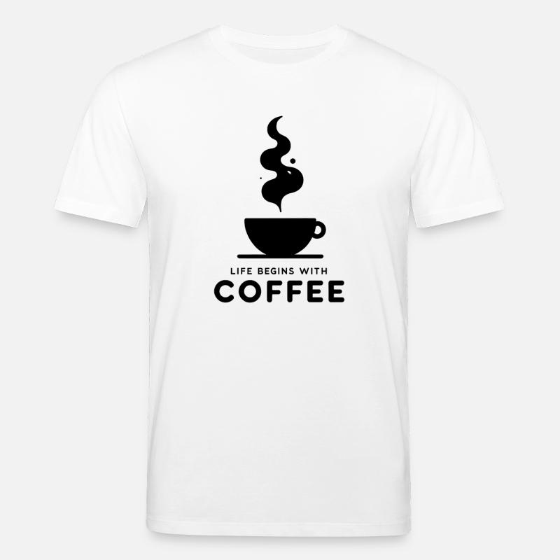 Kaffeebeginn: Leben beginnt - Stanley/Stella Unisex Bio-T-Shirt CREATOR  - Weiß