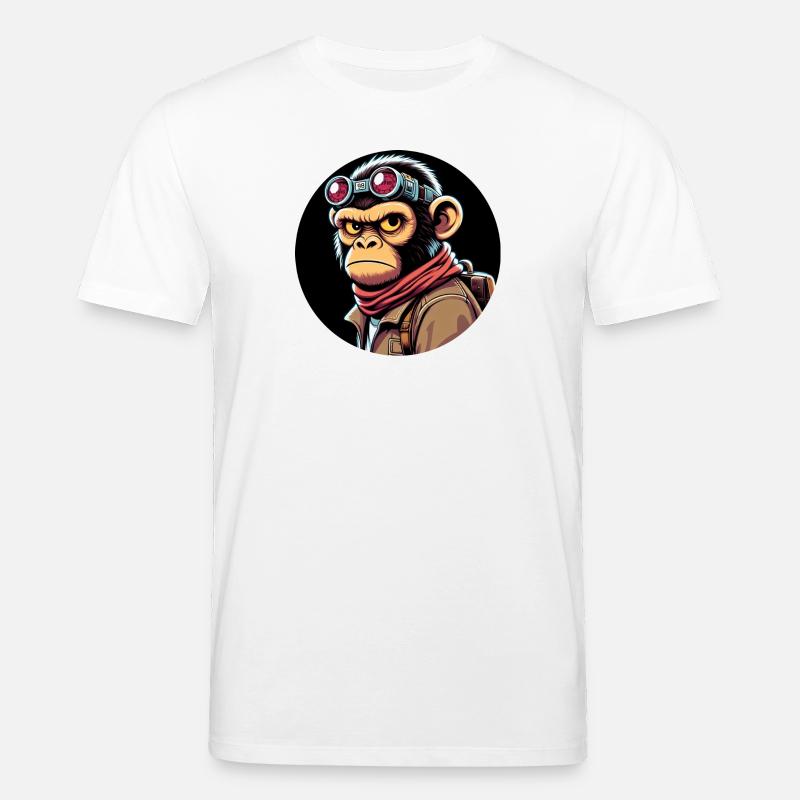 Singe à lunettes Evil Eye - T-shirt bio CREATOR Stanley/Stella Unisexe - blanc