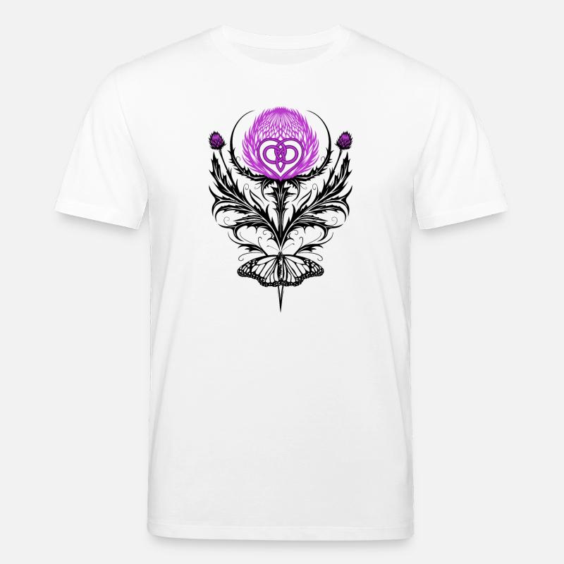 Distel mit Schmetterling Mutterknoten - Stanley/Stella Unisex Bio-T-Shirt CREATOR  - Weiß