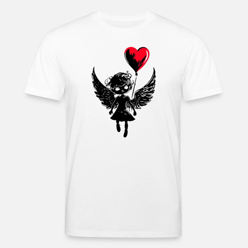 Engel mit Herz Luftballon - Heartful Creatures - Stanley/Stella Unisex Bio-T-Shirt CREATOR - Weiß