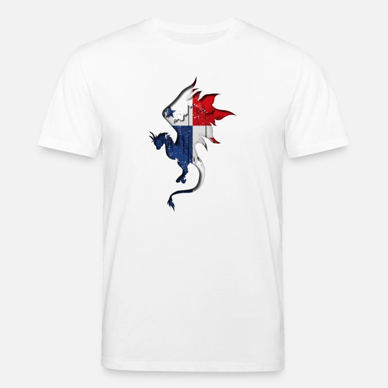 Drapeau du Panama - Silhouette de dragon - T-shirt bio CREATOR Stanley/Stella Unisexe - blanc
