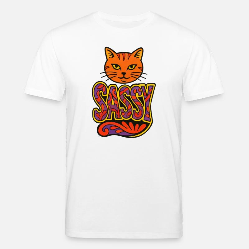 Sassy Cat Psychedelic Script - Stanley/Stella Unisex Bio-T-Shirt CREATOR  - Weiß