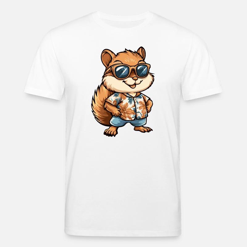 Eichhörnchen Comic Urlaub - Stanley/Stella Unisex Bio-T-Shirt CREATOR  - Weiß