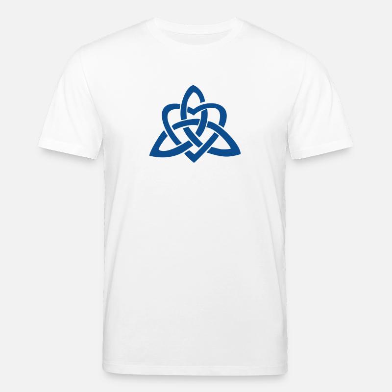 Blue Celtic Knot Heart - Stanley/Stella Unisex Bio-T-Shirt CREATOR  - Weiß