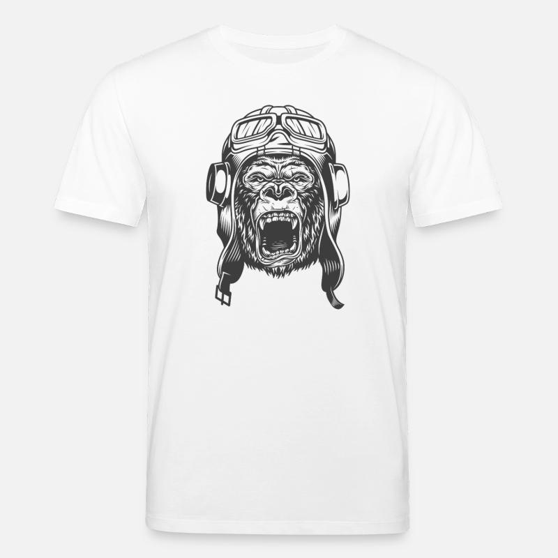 Gorilla Pilot Design - Stanley/Stella Unisex Bio-T-Shirt CREATOR  - Weiß