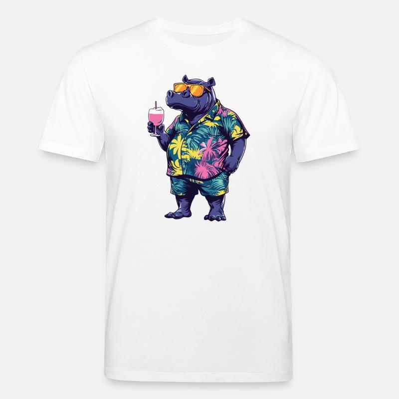 Nilpferd Comic Sommer - Stanley/Stella Unisex Bio-T-Shirt CREATOR - Weiß