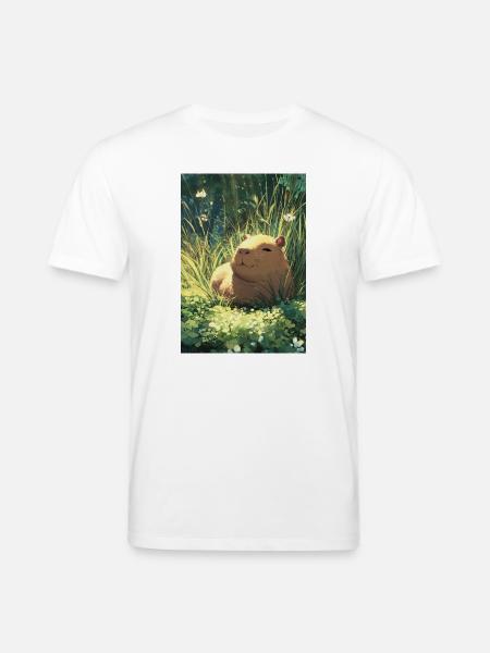 Sun hamster in the grass - Stanley/Stella CREATOR Unisex Organic T-Shirt - white