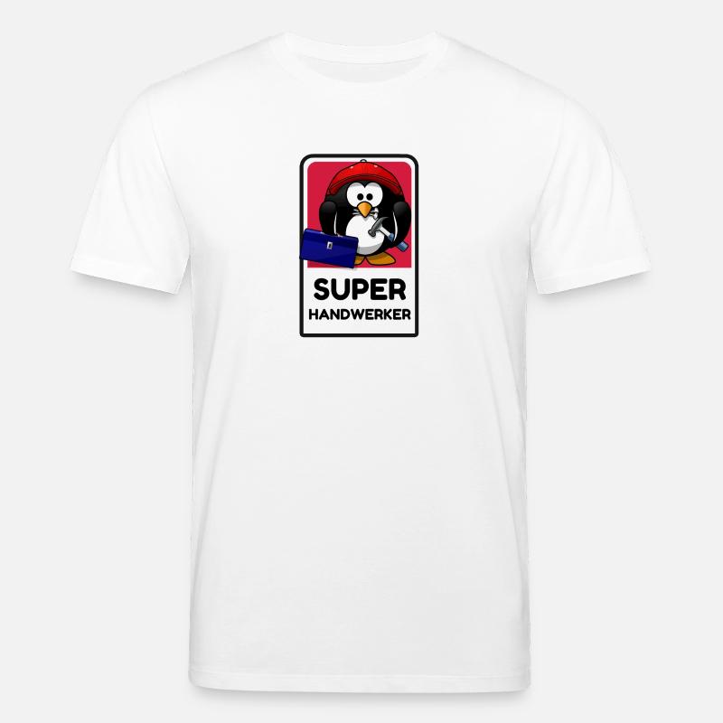 Super Handwerker - lustiger Pingu - Stanley/Stella Unisex Bio-T-Shirt CREATOR  - Weiß