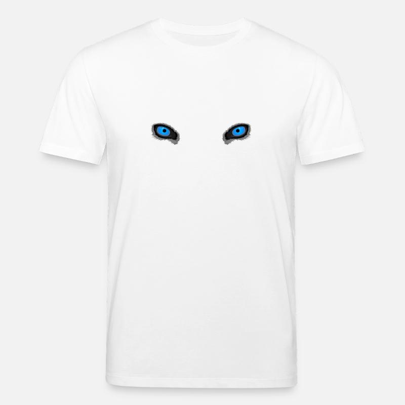 Yeux de loup bleu profond - T-shirt bio CREATOR Stanley/Stella Unisexe - blanc