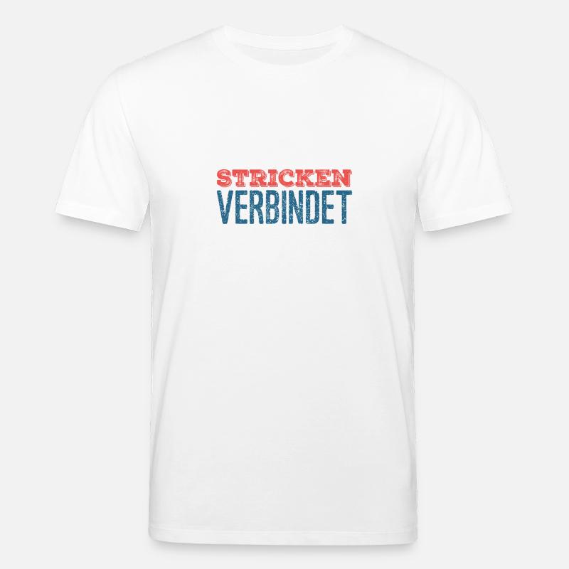 Stricken verbindet - Geschenkfür Stricker - Stanley/Stella Unisex Bio-T-Shirt CREATOR - Weiß