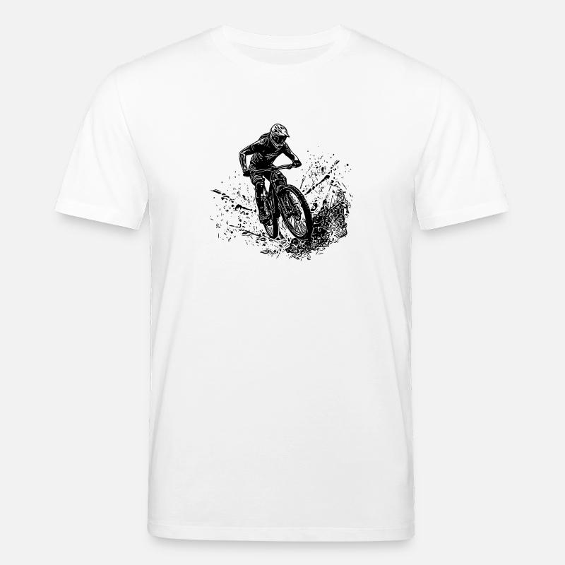Mountain Biker Mud Splash Downhill - Stanley/Stella CREATOR Unisex Organic T-Shirt - white