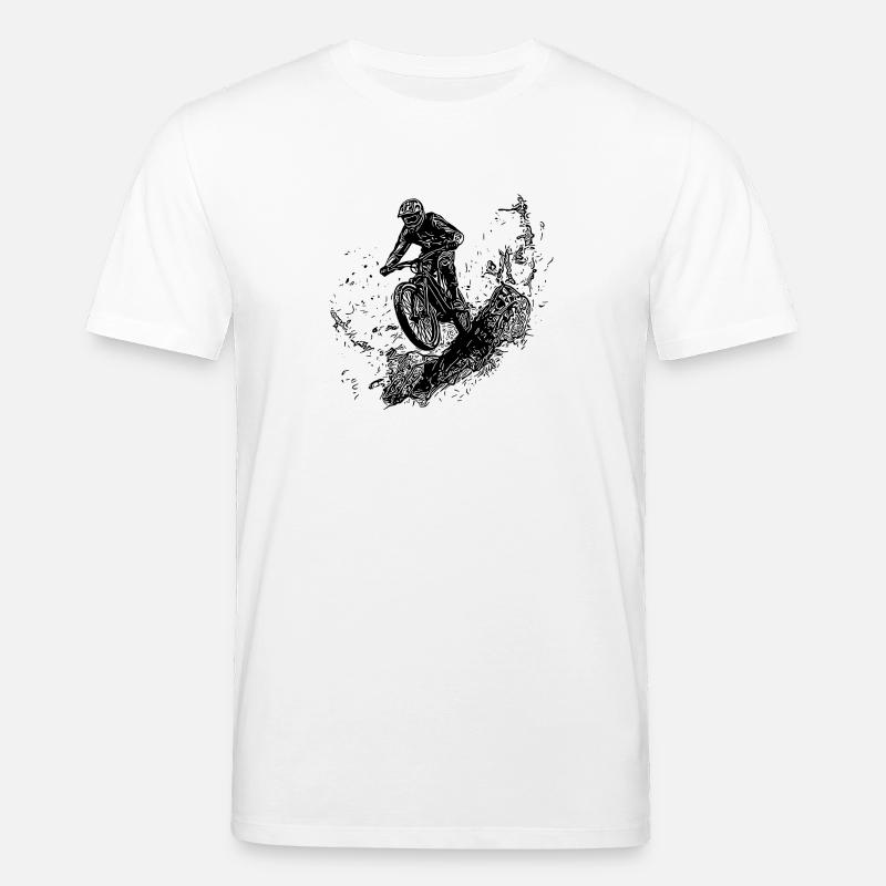 Regen Radfahrer Schlamm Wald Abfahrt - Stanley/Stella Unisex Bio-T-Shirt CREATOR  - Weiß