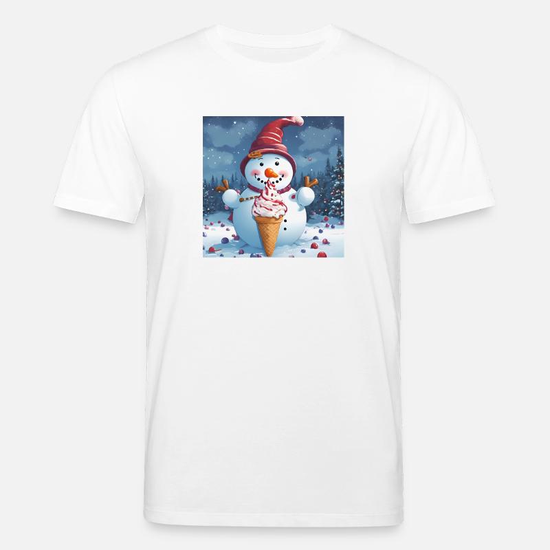Schneemann mit Eis - Stanley/Stella Unisex Bio-T-Shirt CREATOR  - Weiß