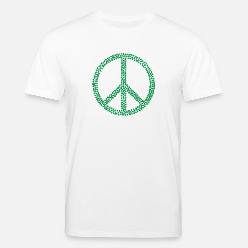 Peace Zeichen Hanfblätter Geschenk Geschenkidee - Stanley/Stella Unisex Bio-T-Shirt CREATOR  - Weiß