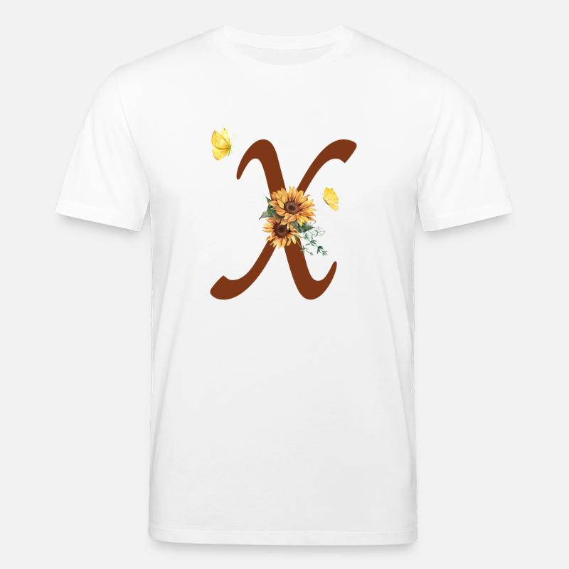 Buchstabe x Sonnenblume Schmetterling - Stanley/Stella Unisex Bio-T-Shirt CREATOR  - Weiß