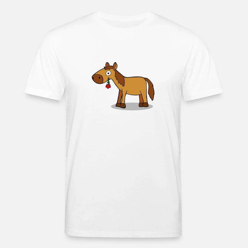 Pferd mit Blume - Comic - Stanley/Stella Unisex Bio-T-Shirt CREATOR  - Weiß