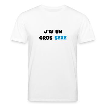 J'ai un GROS sexe :) - T-shirt bio CREATOR Stanley/Stella Unisexe - blanc - Devant - Alina (178cm) & Michal (187cm)