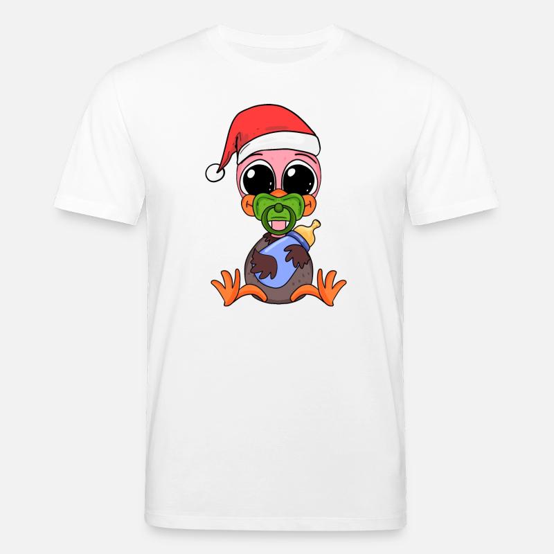 Autruche bébé Noël - T-shirt bio CREATOR Stanley/Stella Unisexe - blanc