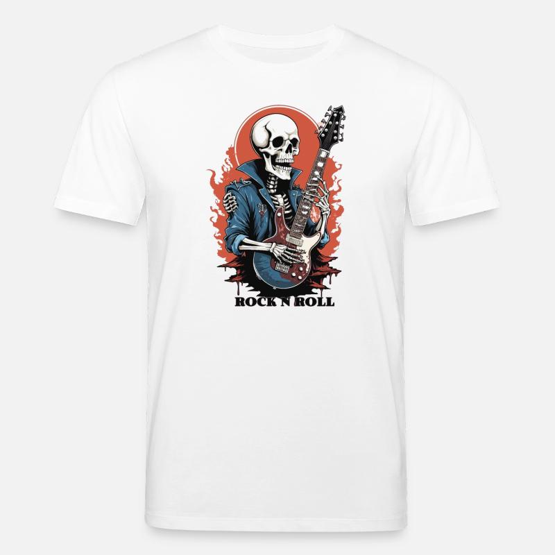 Rock 'n' Roll Skelett - Stanley/Stella Unisex Bio-T-Shirt CREATOR  - Weiß