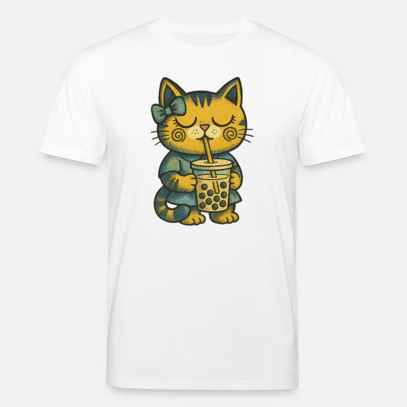 Bubble Tea Katze Kuscheliger Charme - Stanley/Stella Unisex Bio-T-Shirt CREATOR - Weiß