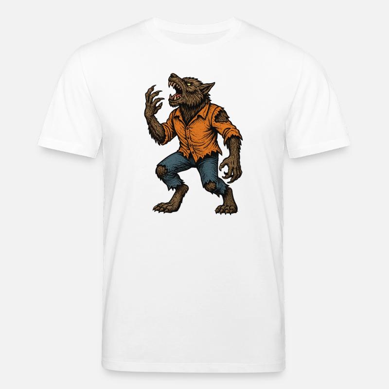 Gruseliger Werwolf - Halloween - Stanley/Stella Unisex Bio-T-Shirt CREATOR  - Weiß