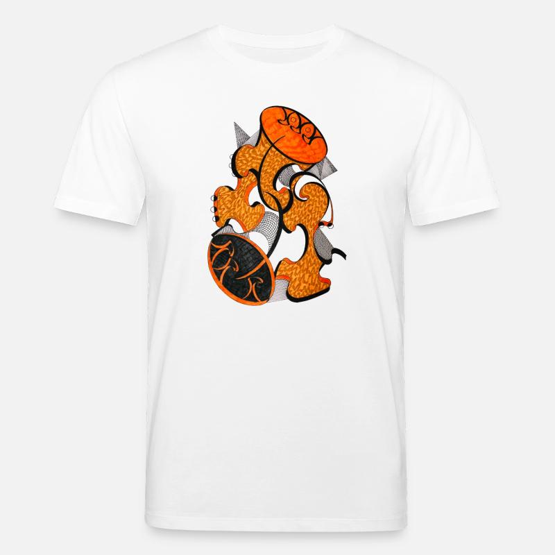 Orangene Abstrakte Formkunst - Stanley/Stella Unisex Bio-T-Shirt CREATOR  - Weiß