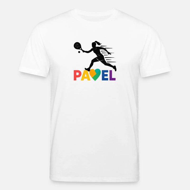 Padel Herz Regenbogen Sprint - Stanley/Stella Unisex Bio-T-Shirt CREATOR  - Weiß