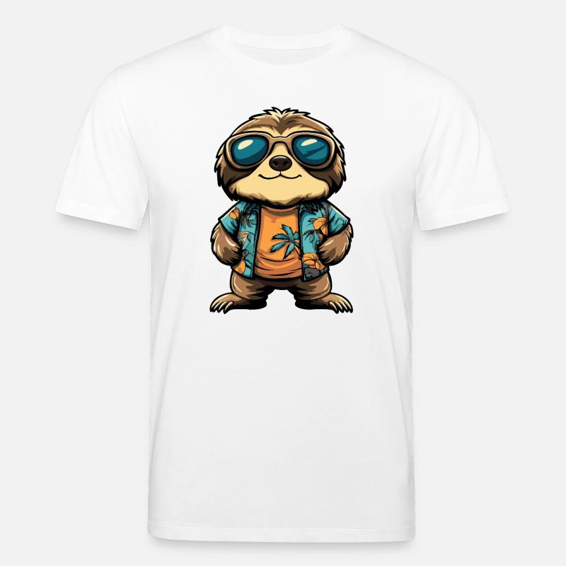 Faultier Comic Urlaub - Stanley/Stella Unisex Bio-T-Shirt CREATOR  - Weiß