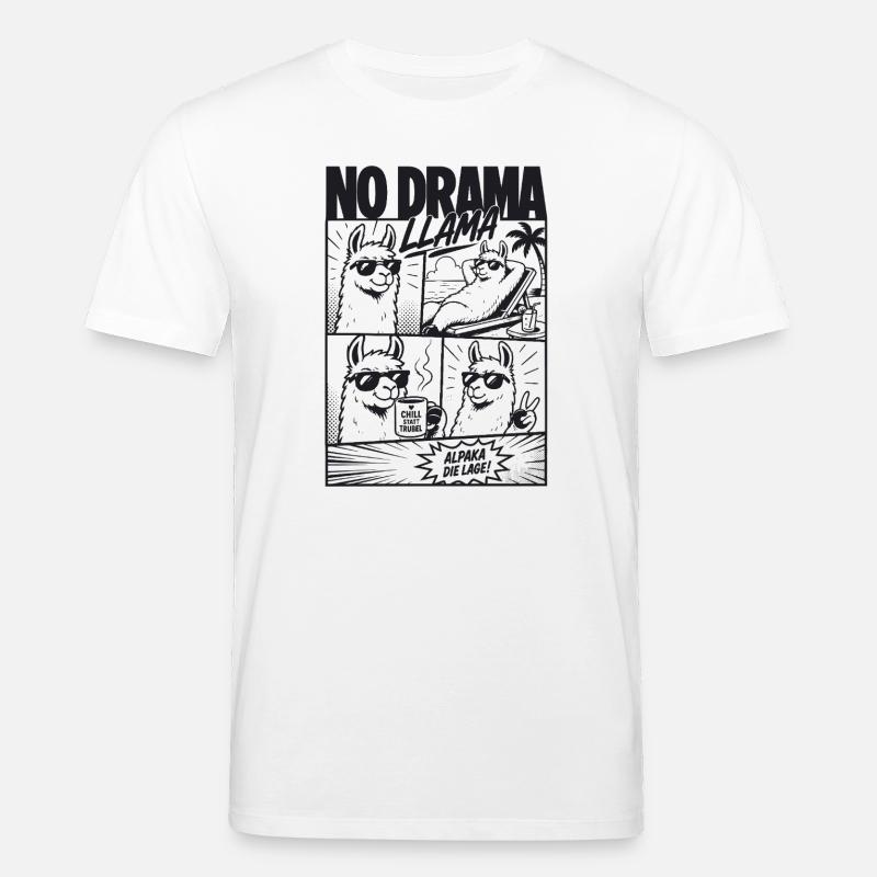 No Drama Llama Cool Alpaka Comic - Stanley/Stella Unisex Bio-T-Shirt CREATOR  - Weiß