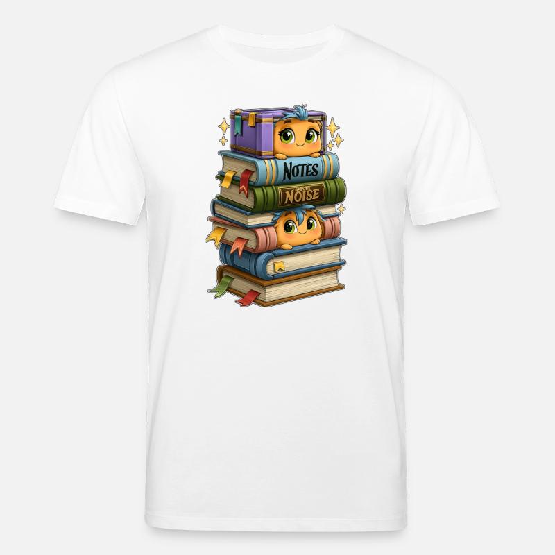 Bibliothèque avec des oiseaux - T-shirt bio CREATOR Stanley/Stella Unisexe - blanc