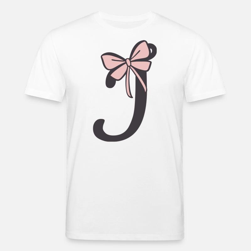 Anfangsbuchstabe i Schleifchen - Stanley/Stella Unisex Bio-T-Shirt CREATOR  - Weiß