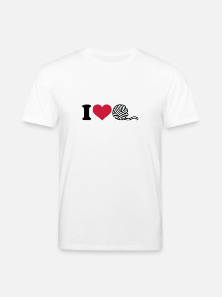 I love Knitting - Stanley/Stella CREATOR Unisex Organic T-Shirt - white