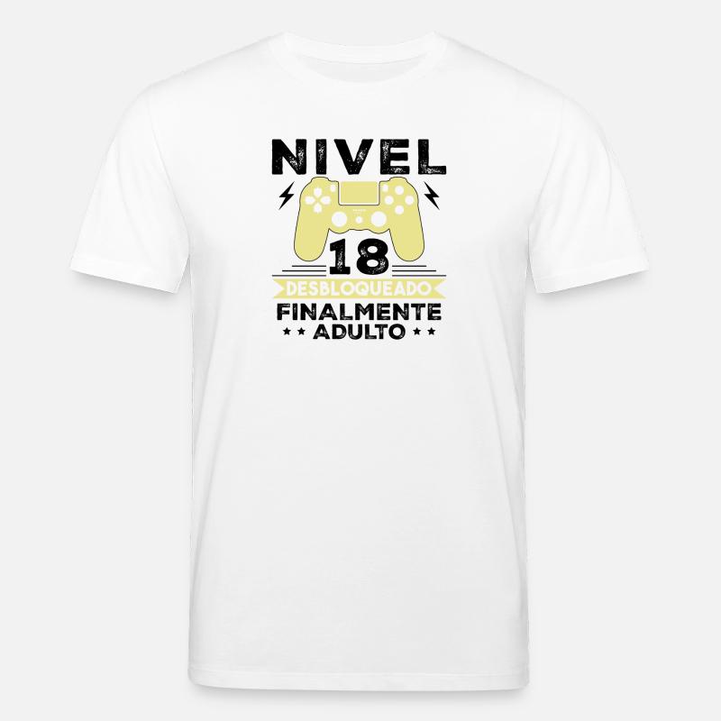 Niveau 18 Débloqué 18e anniversaire - T-shirt bio CREATOR Stanley/Stella Unisexe - blanc