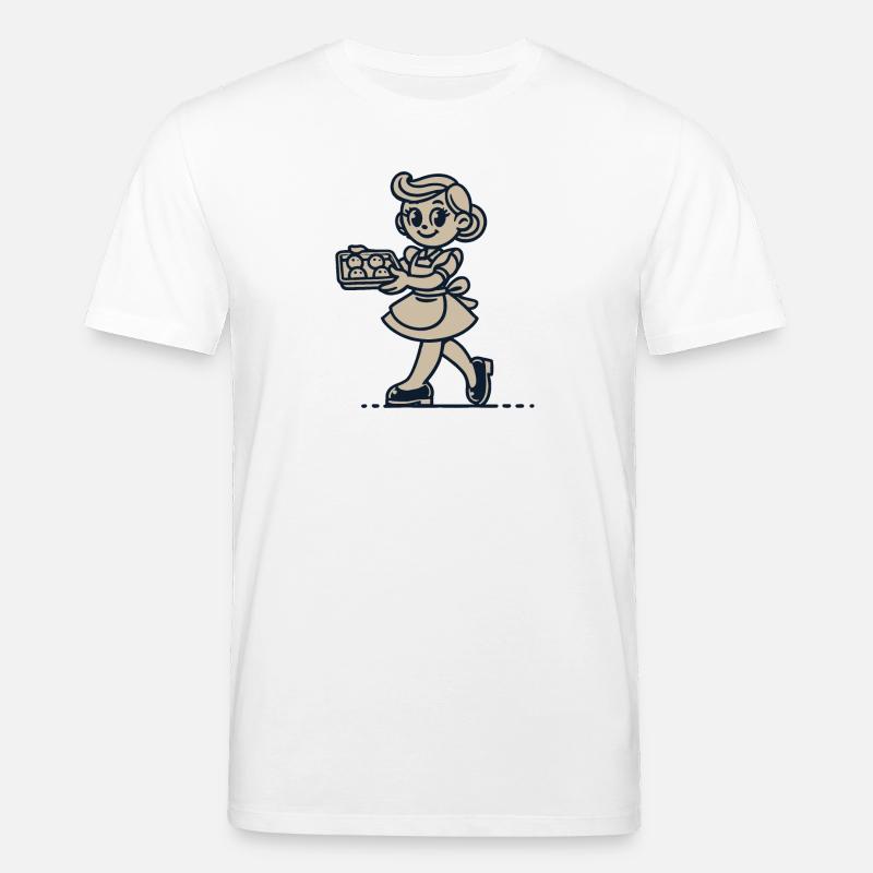 Cuisinier joyeux avec des biscuits - T-shirt bio CREATOR Stanley/Stella Unisexe - blanc