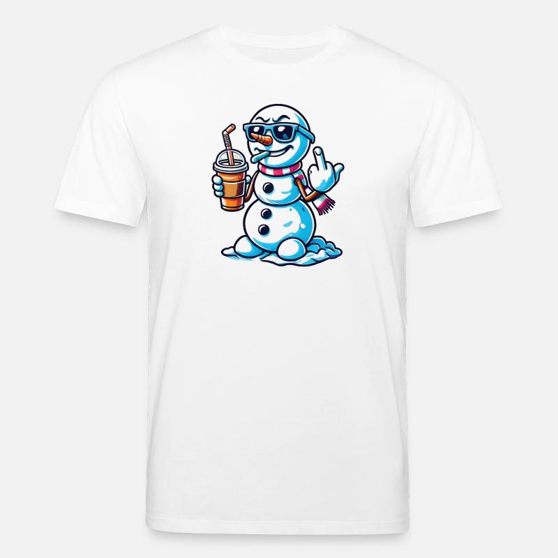 Cooler Schneemann Mit Mittelfinger Statement - Stanley/Stella Unisex Bio-T-Shirt CREATOR  - Weiß