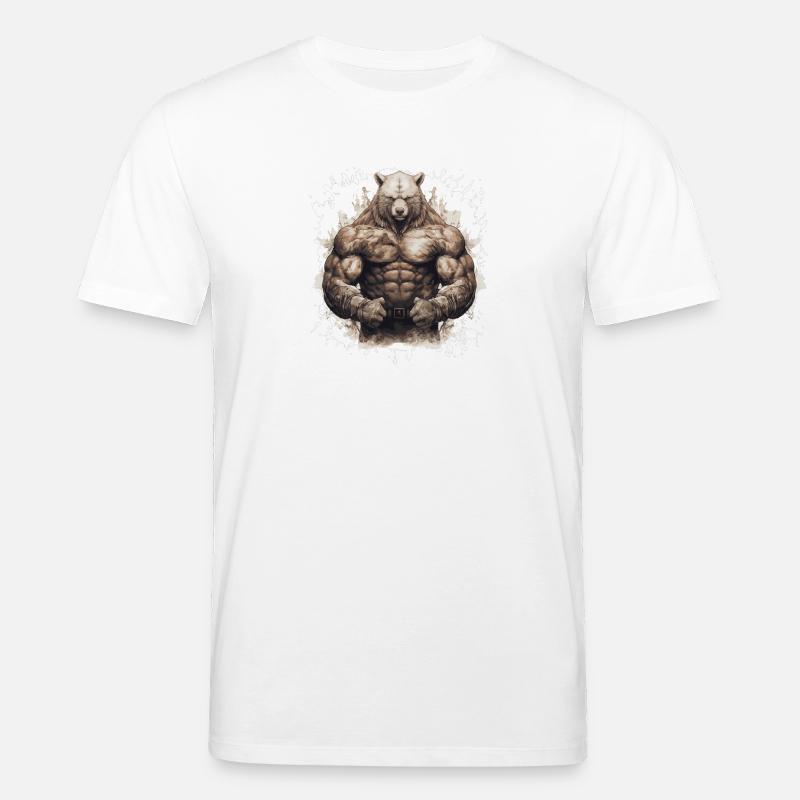 Grizzly Bear Muscles Musculation - T-shirt bio CREATOR Stanley/Stella Unisexe - blanc