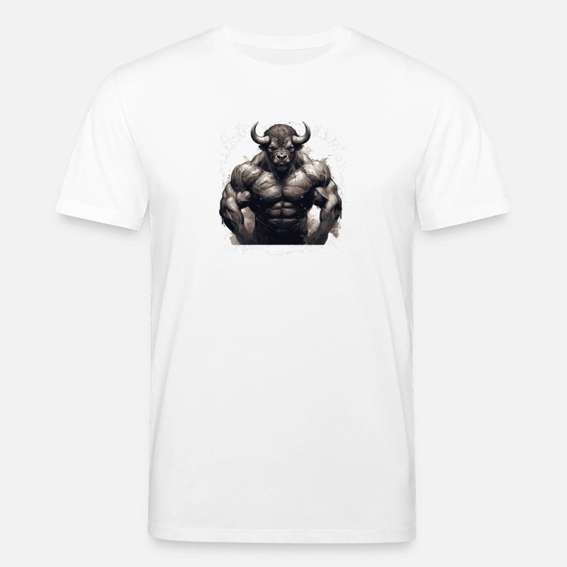 Bison Muscles Musculation Bête - T-shirt bio CREATOR Stanley/Stella Unisexe - blanc