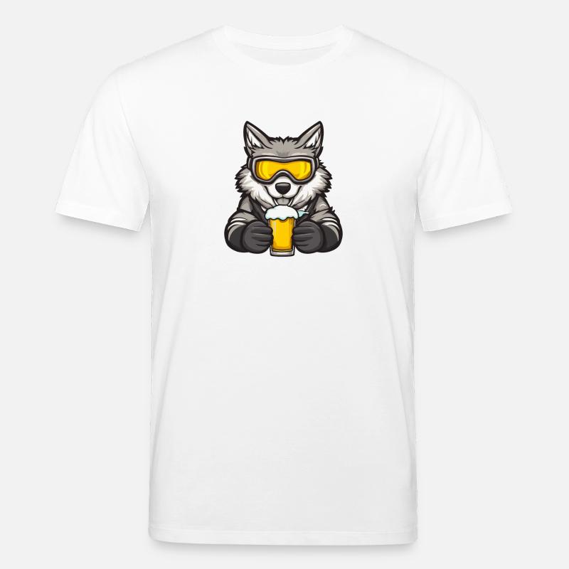 Wolf Après-Ski Bière Bande Dessinée - T-shirt bio CREATOR Stanley/Stella Unisexe - blanc