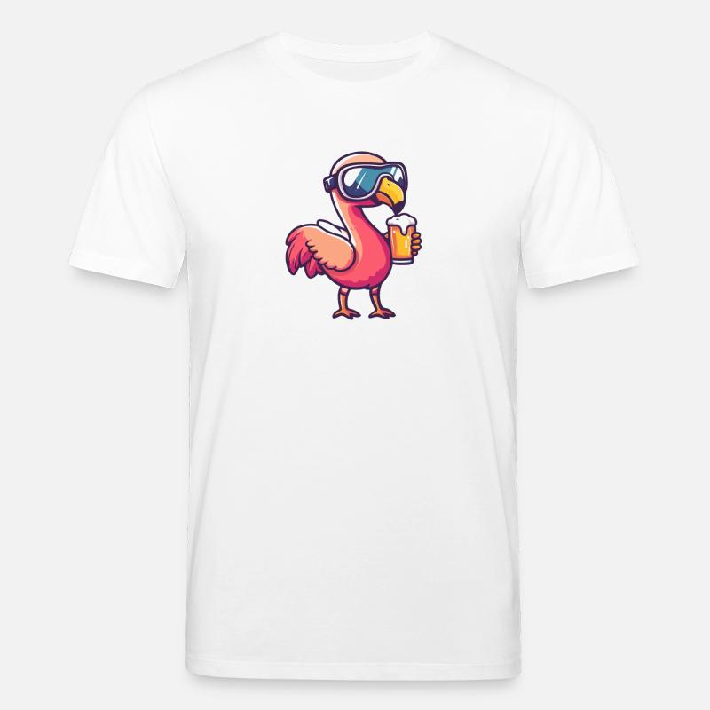 Flamingo Apres Ski Bier Comic - Stanley/Stella Unisex Bio-T-Shirt CREATOR  - Weiß
