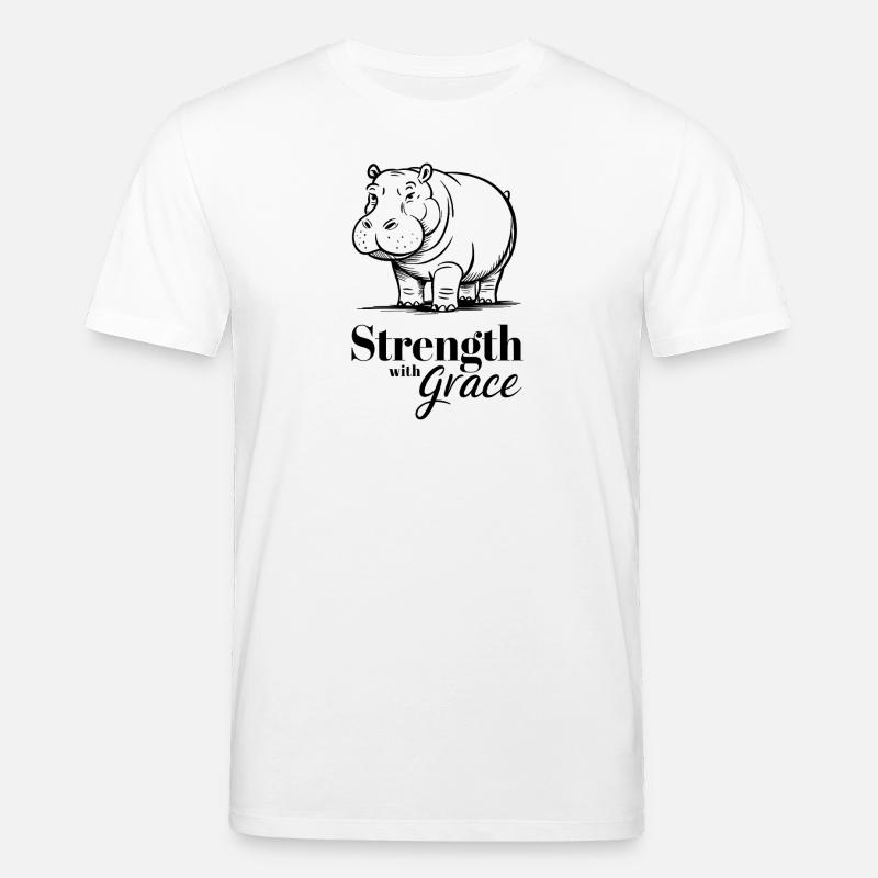 Kraft Mit Anmut Nilpferd Illustration - Stanley/Stella Unisex Bio-T-Shirt CREATOR  - Weiß